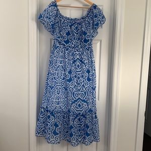 Tommy Bahama Calli’s Off The Shoulder Silk Blend Dress